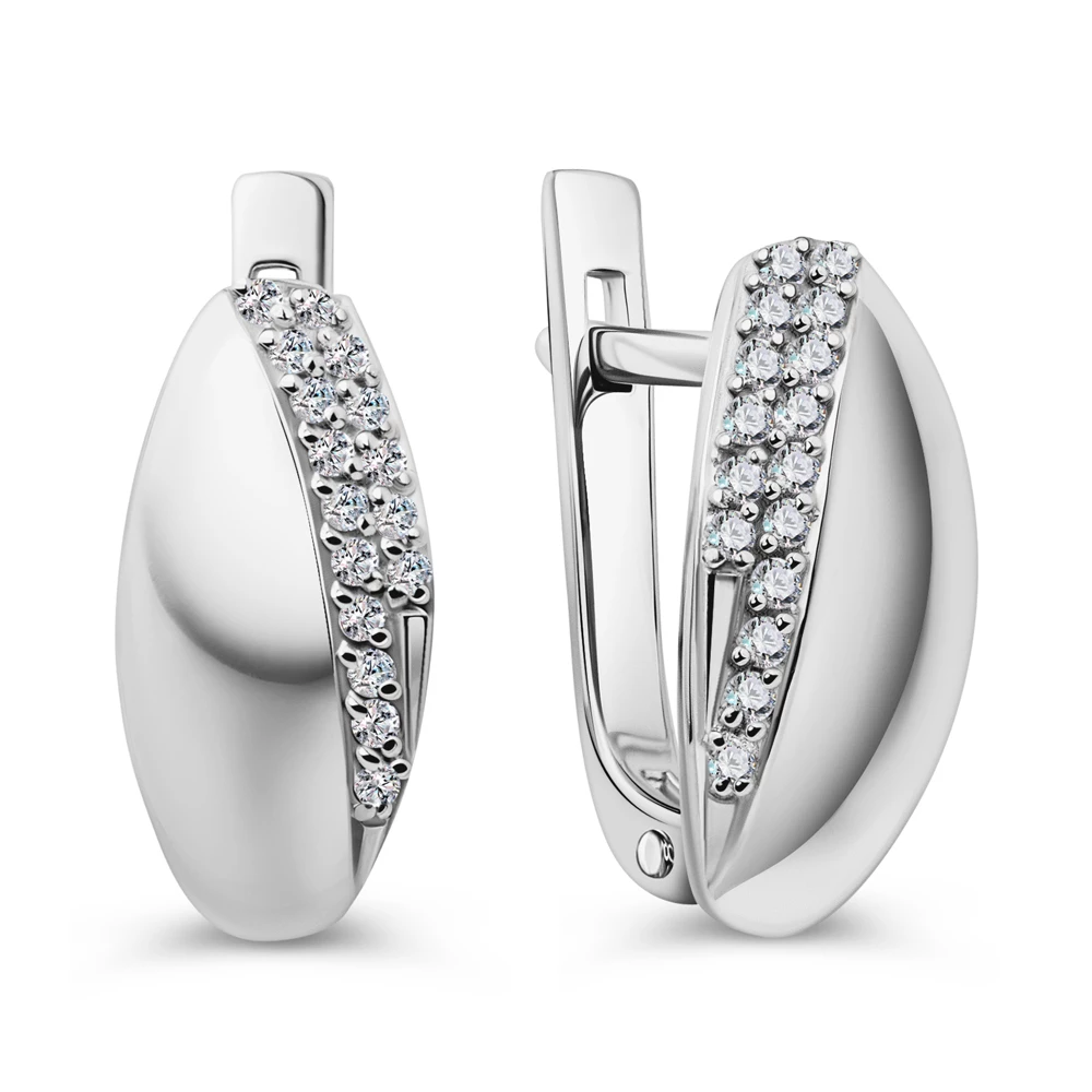 Серьги с фианитами из серебра 925 пробы 1
