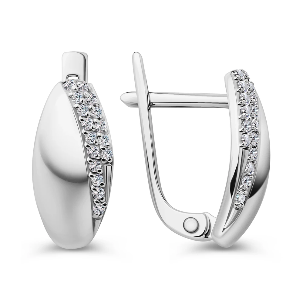 Серьги с фианитами из серебра 925 пробы 2