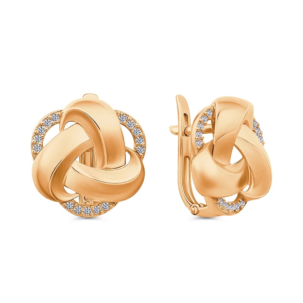 Серьги с фианитами из серебра 925 пробы
