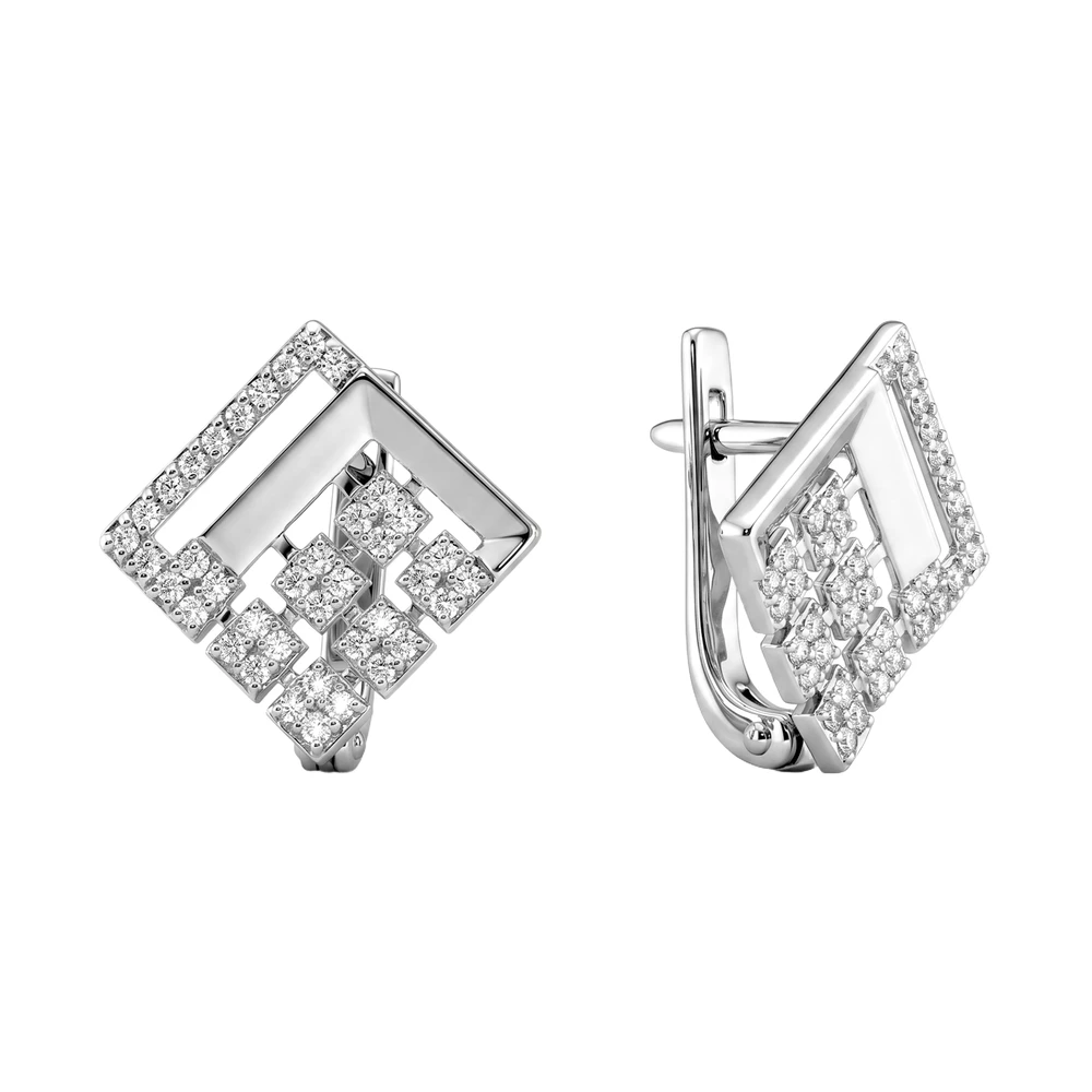 Серьги с фианитами из серебра 925 пробы 2