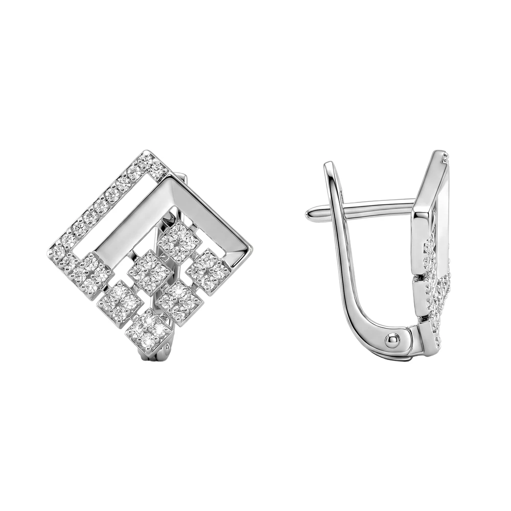 Серьги с фианитами из серебра 925 пробы 3