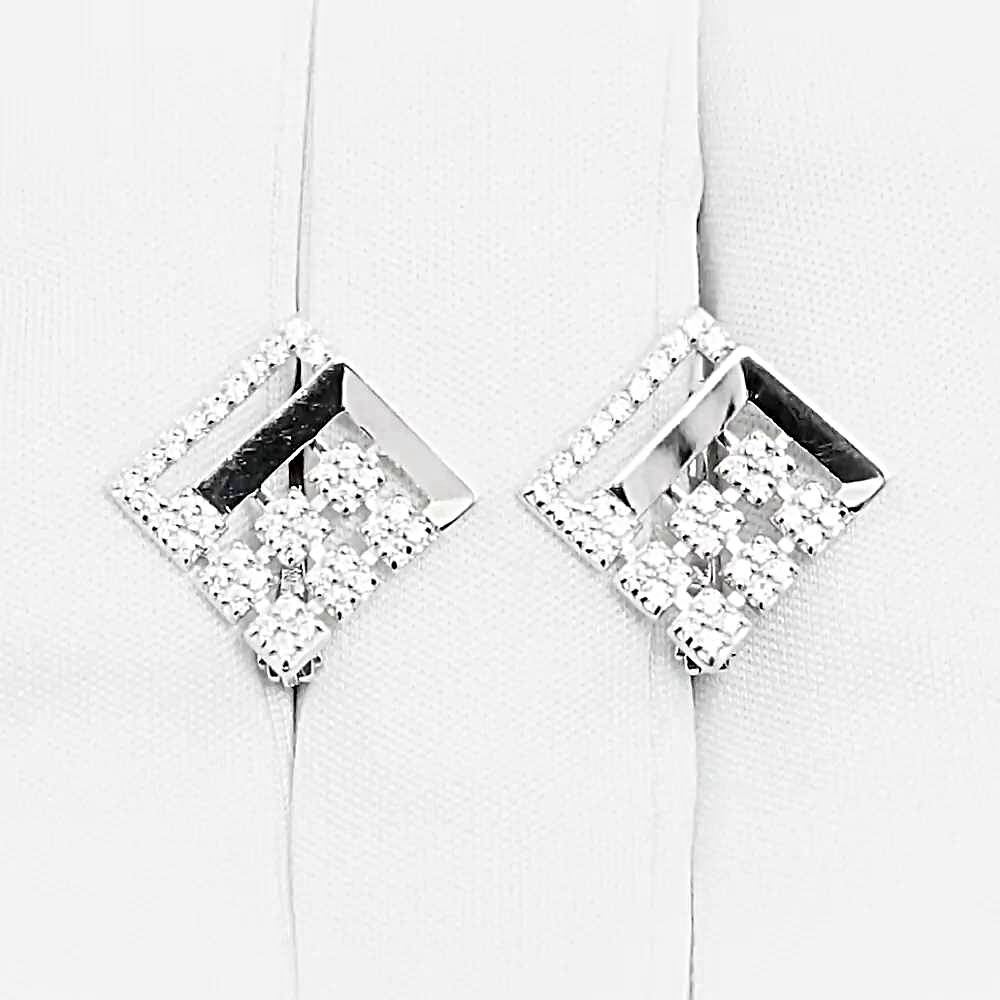 Серьги с фианитами из серебра 925 пробы 1
