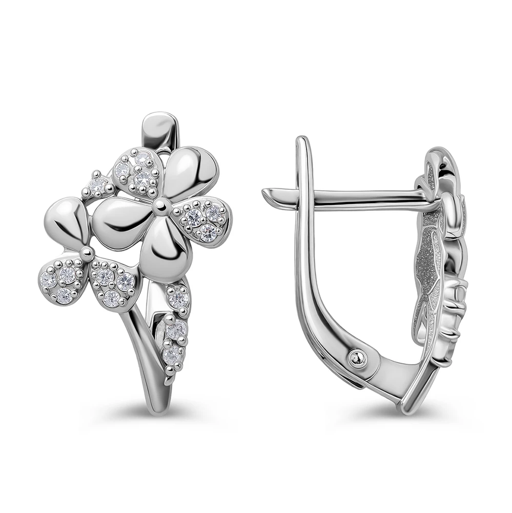 Серьги с фианитами из серебра 925 пробы 2