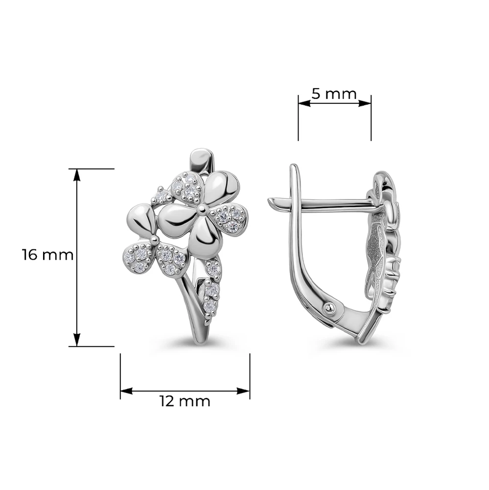 Серьги с фианитами из серебра 925 пробы 3