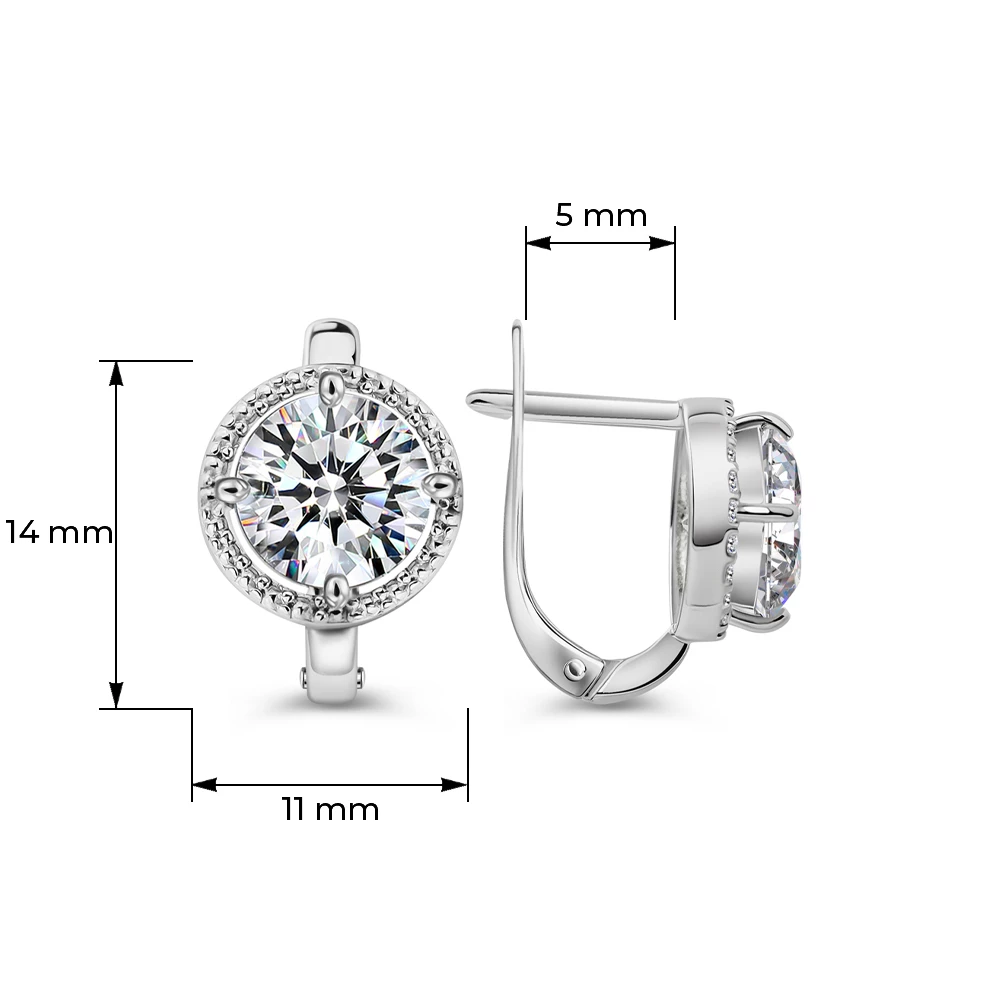 Серьги с фианитами из серебра 925 пробы 3