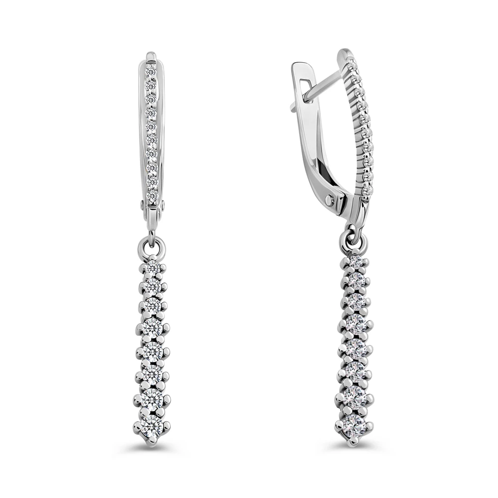 Серьги с фианитами из серебра 925 пробы 1