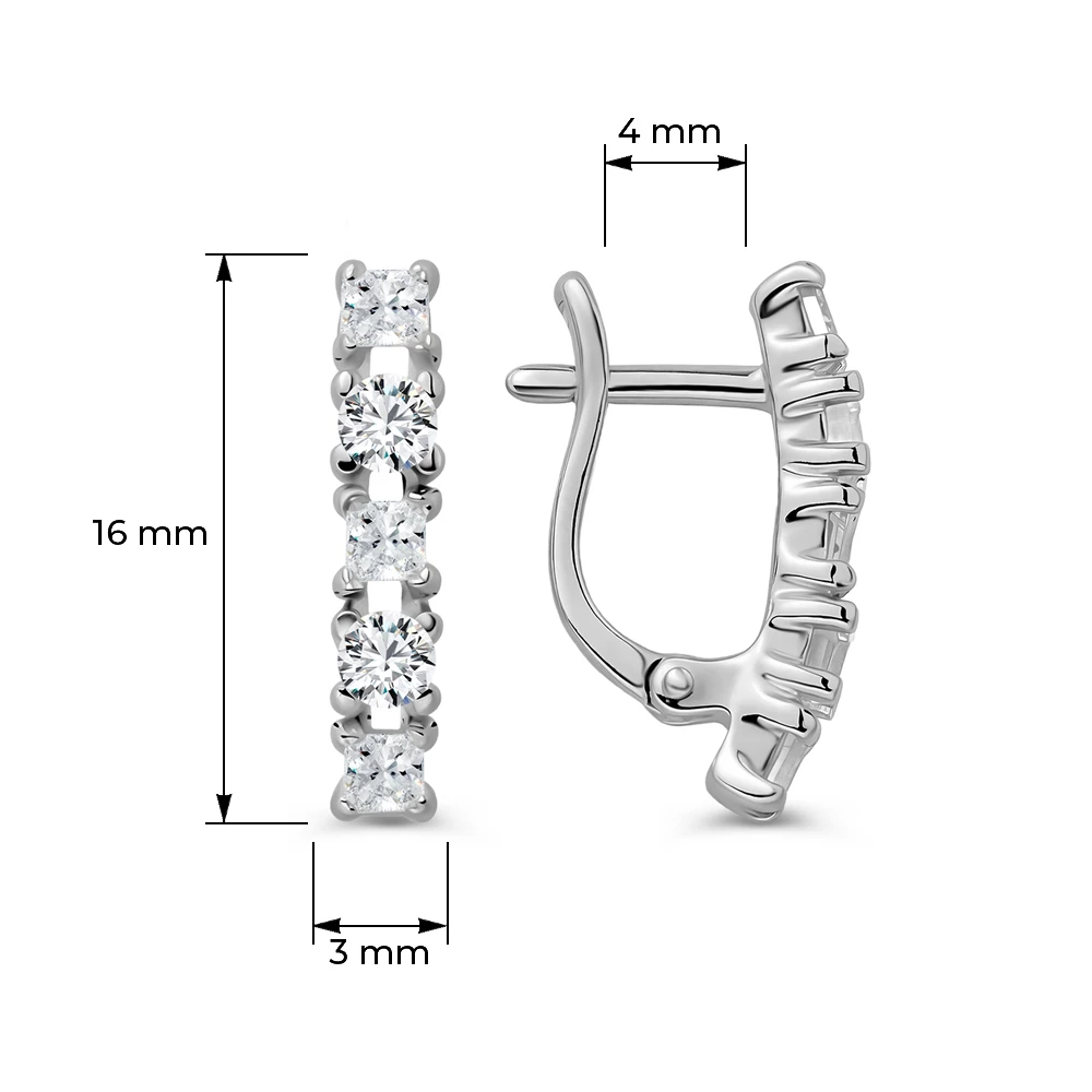 Серьги с фианитами из серебра 925 пробы 3