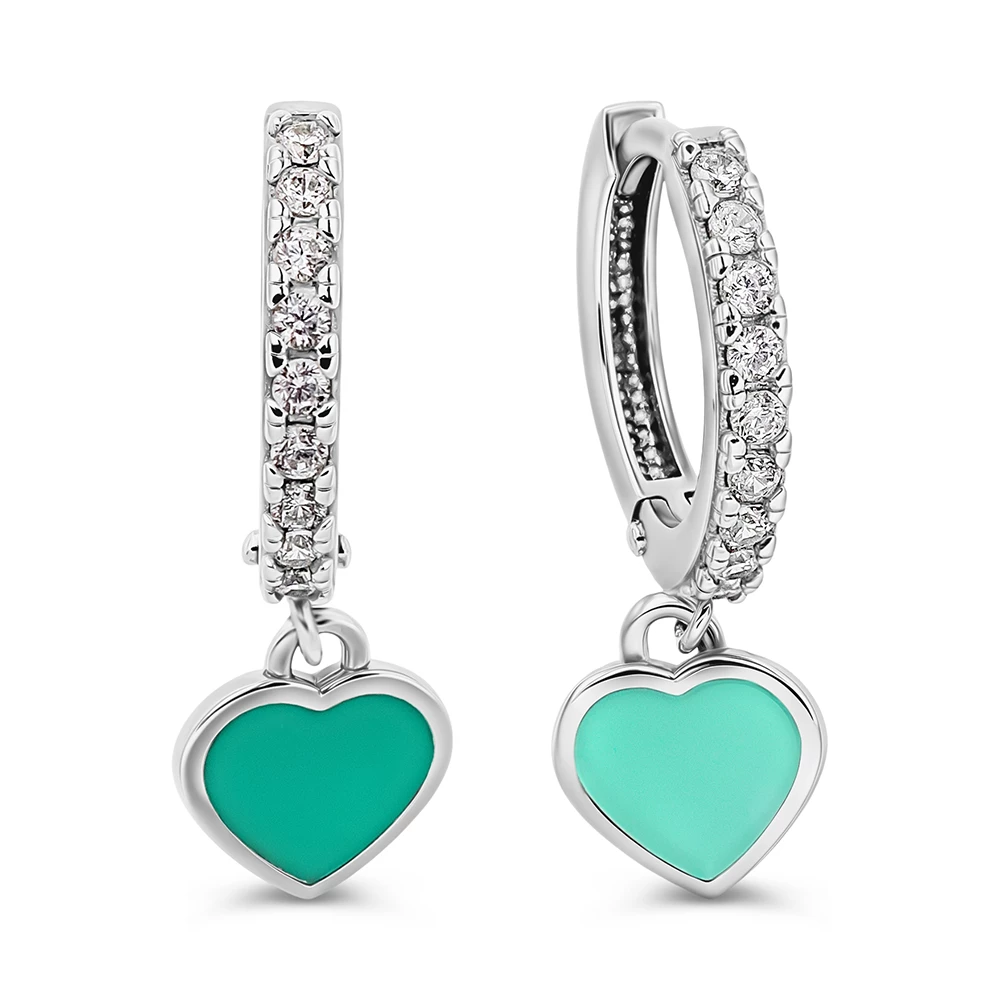 Серьги с фианитами из серебра 925 пробы 1