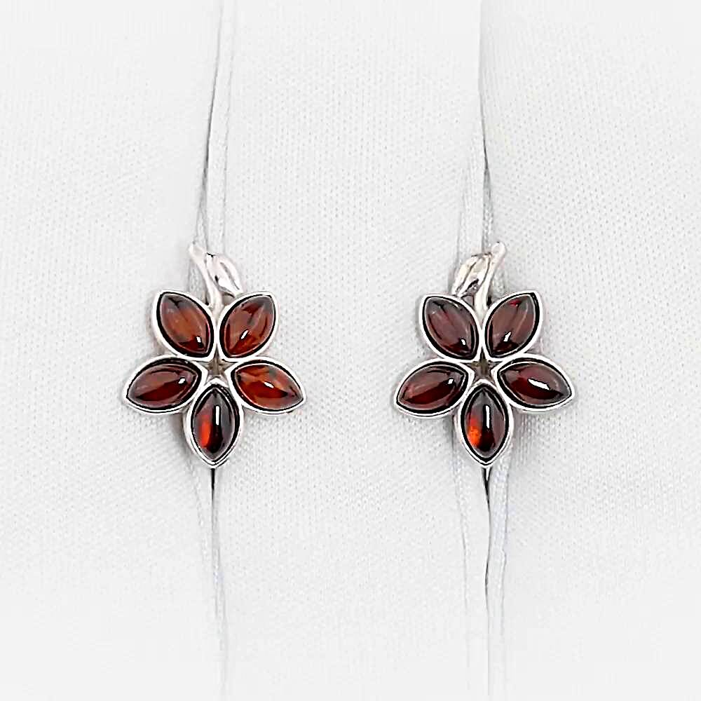 Серьги с янтарем из серебра 925 пробы 1