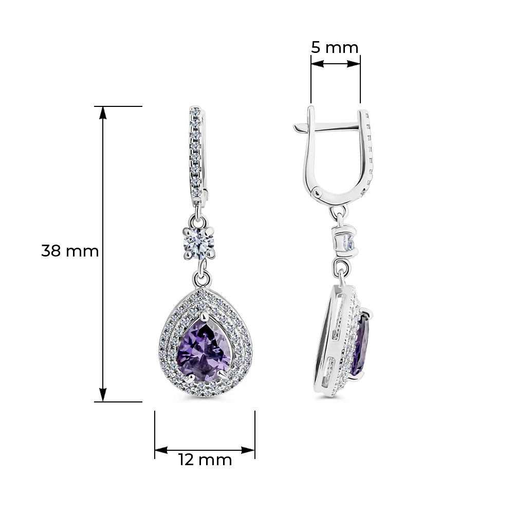 Серьги с фианитами из серебра 925 пробы 3