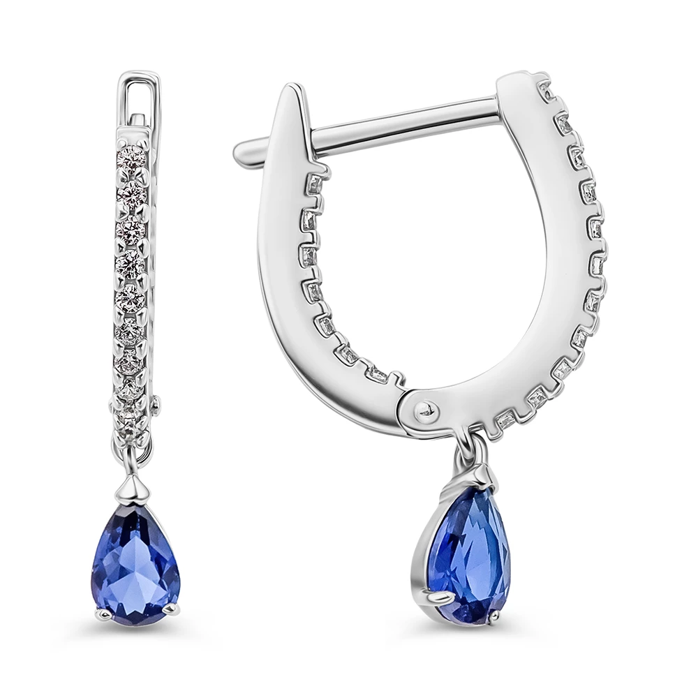 Серьги с фианитами из серебра 925 пробы 2