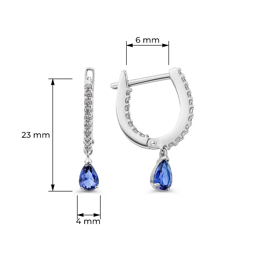 Серьги с фианитами из серебра 925 пробы 3