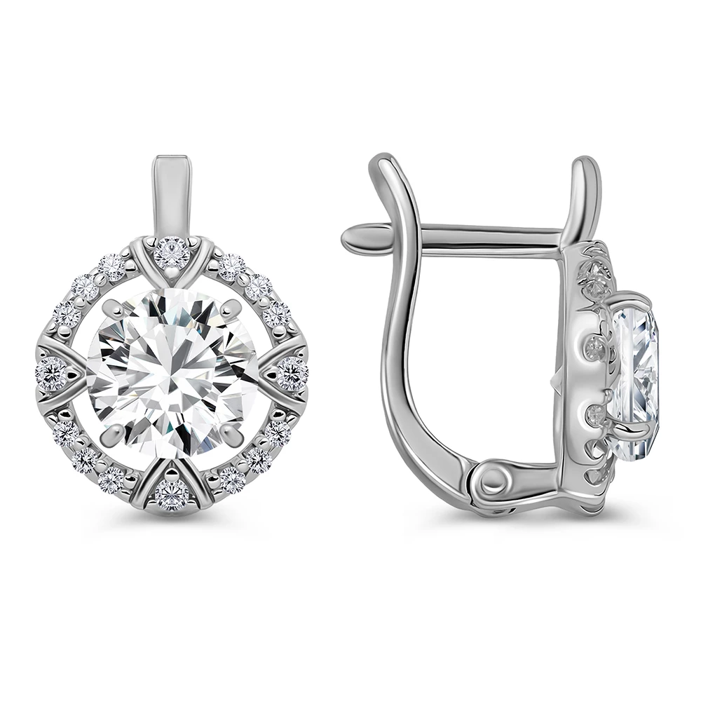 Серьги с фианитами из серебра 925 пробы 3
