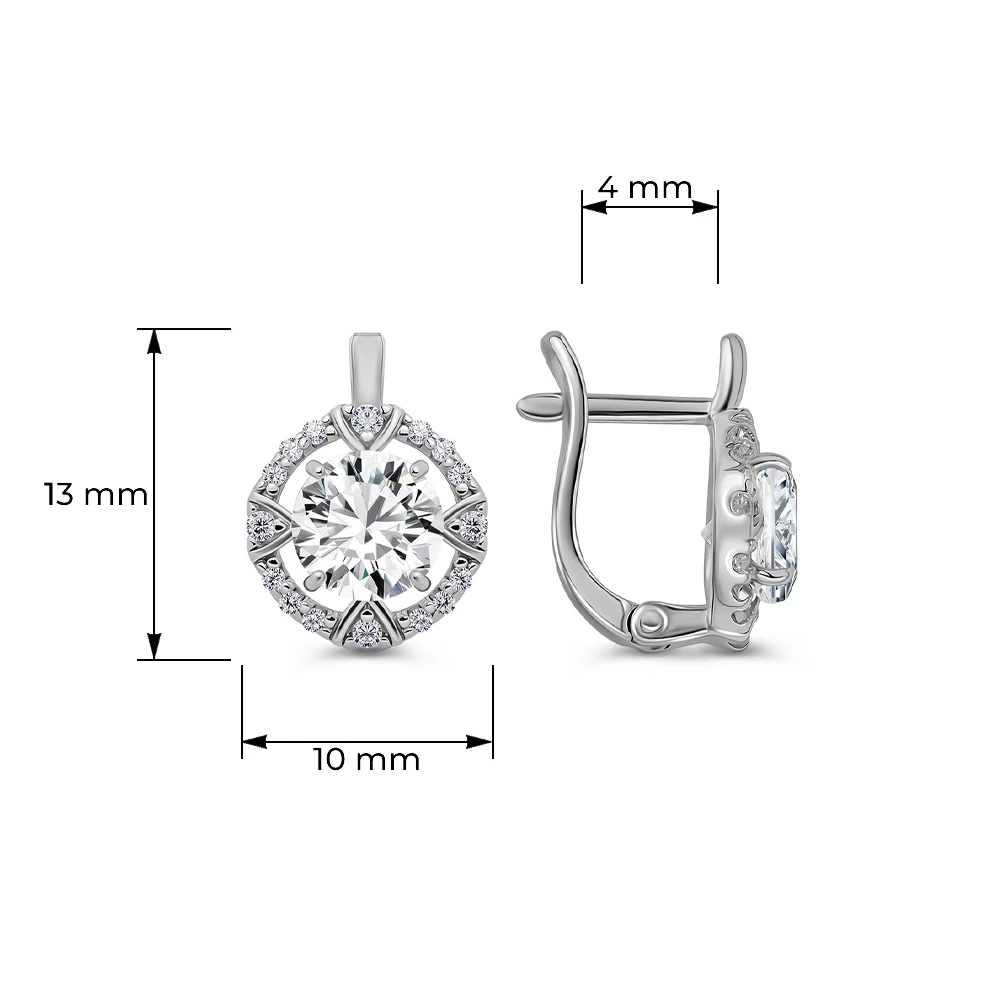 Серьги с фианитами из серебра 925 пробы 4