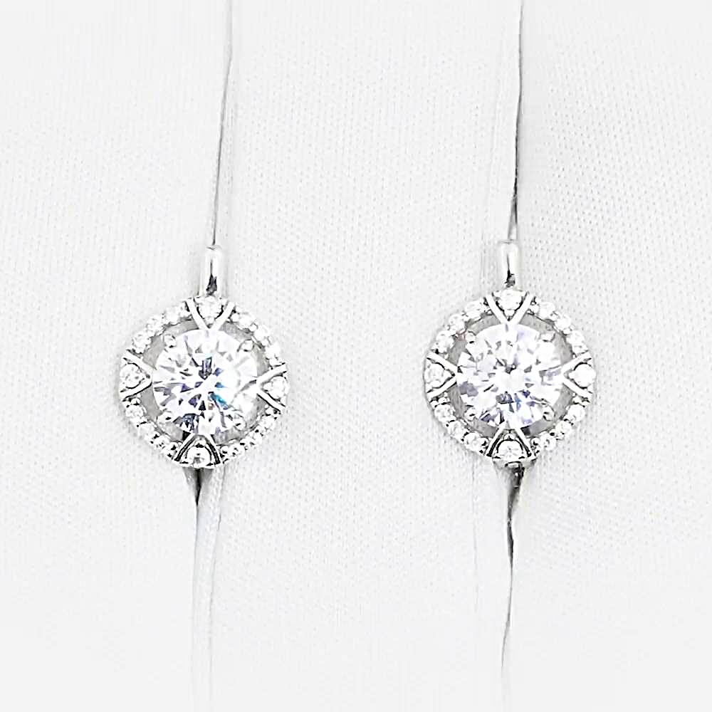 Серьги с фианитами из серебра 925 пробы 1