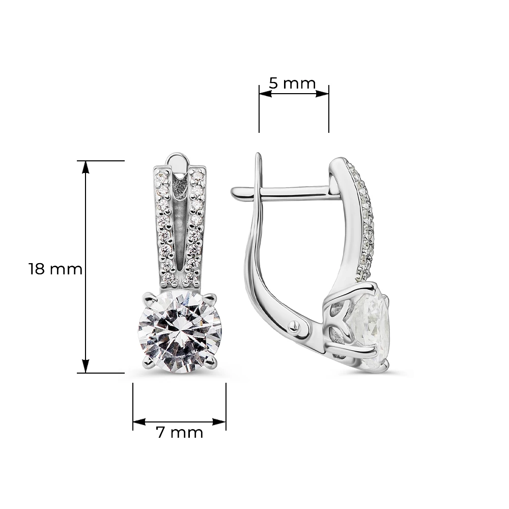 Серьги с фианитами из серебра 925 пробы 3