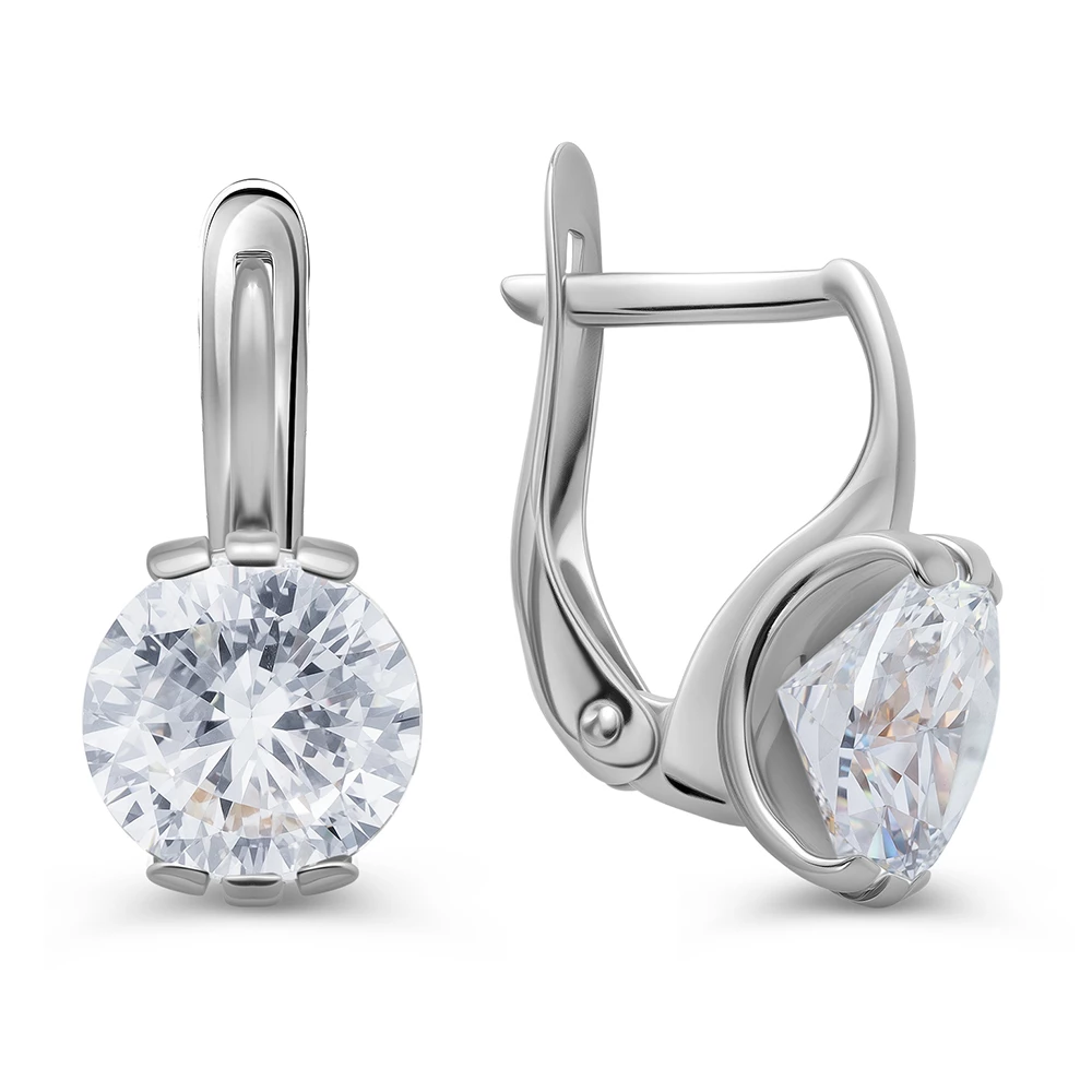 Серьги с фианитами из серебра 925 пробы 2
