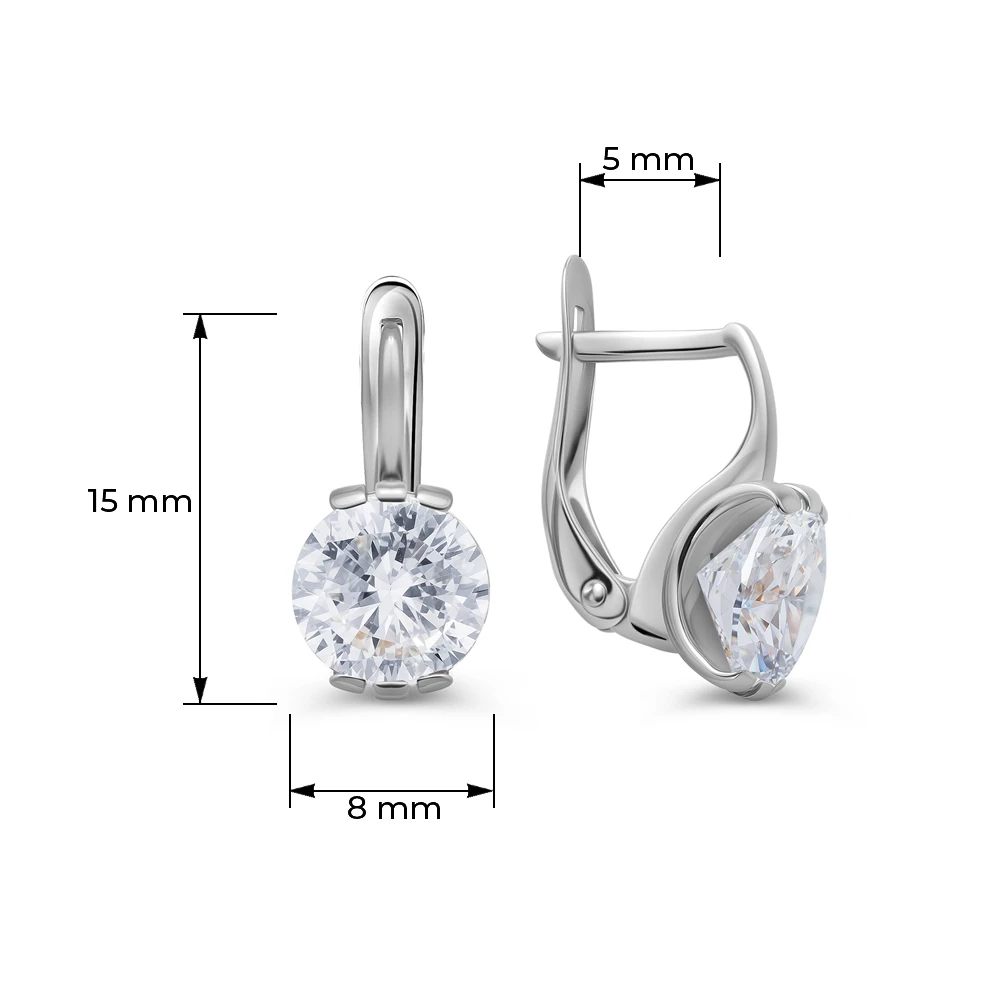 Серьги с фианитами из серебра 925 пробы 3