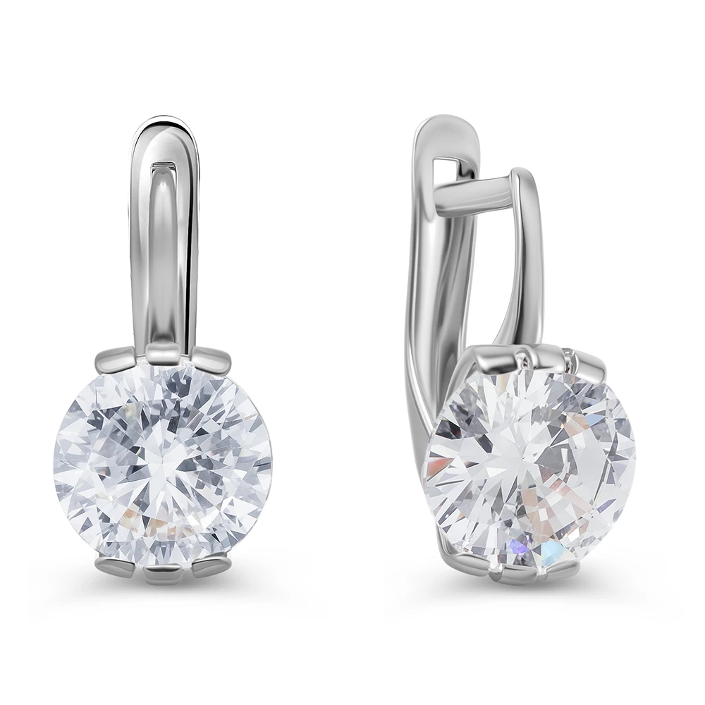 Серьги с фианитами из серебра 925 пробы 1