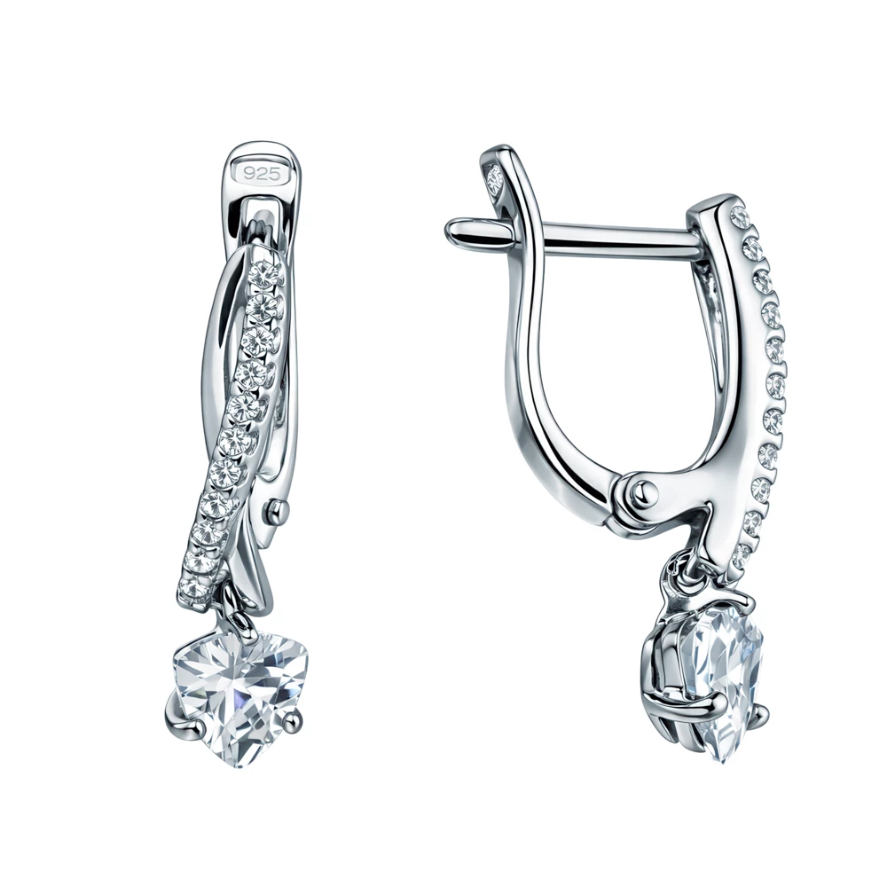 Серьги с фианитами из серебра 925 пробы 2