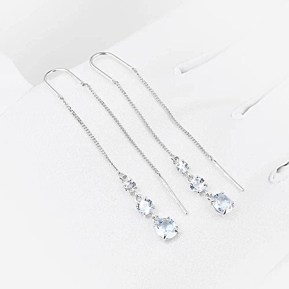 Серьги с топазами из серебра 925 пробы 1