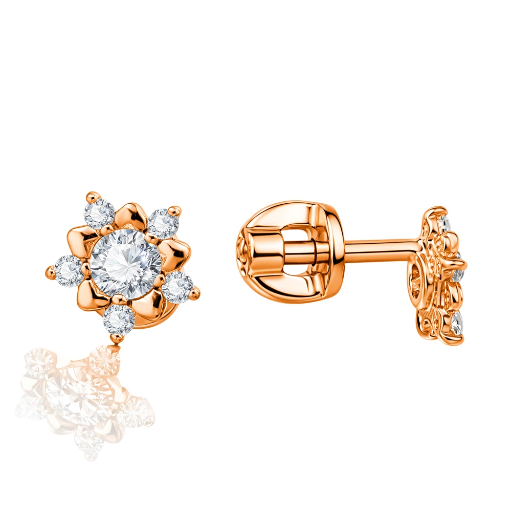 Серьги с фианитами из серебра 925 пробы 2