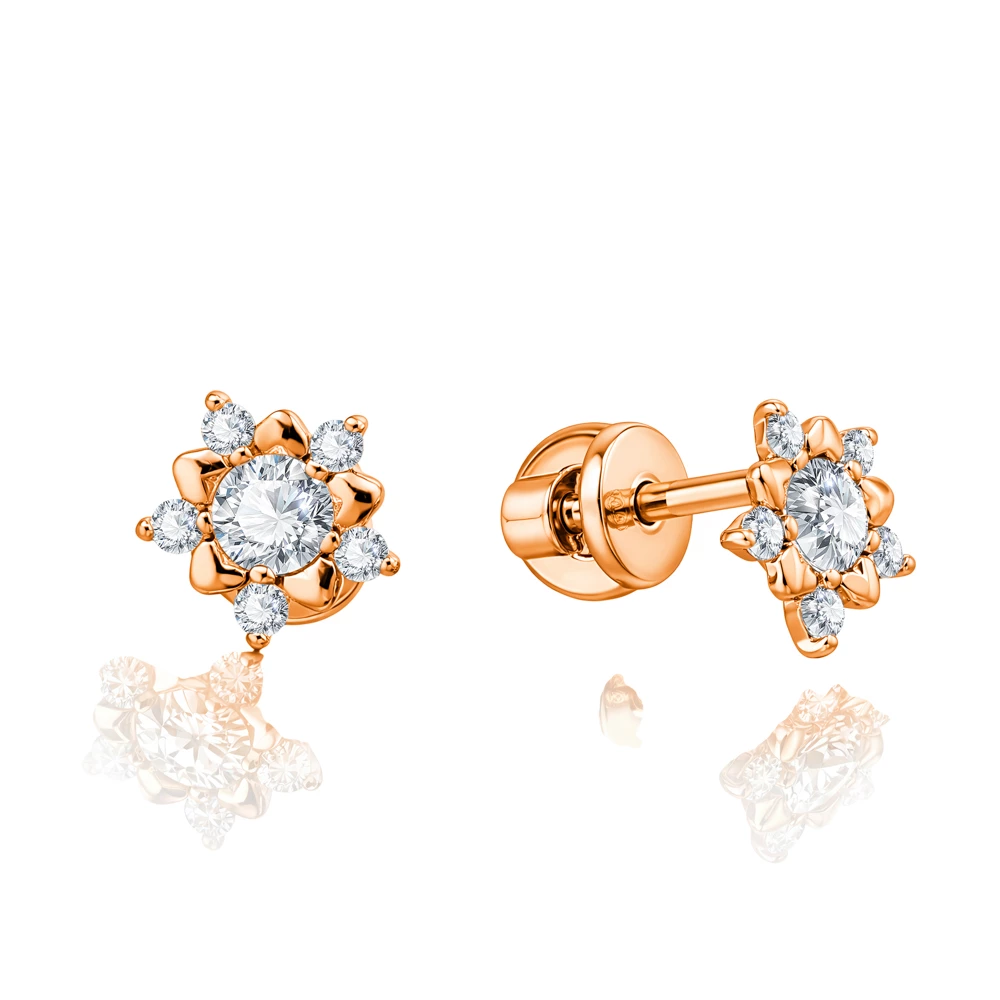 Серьги с фианитами из серебра 925 пробы 1
