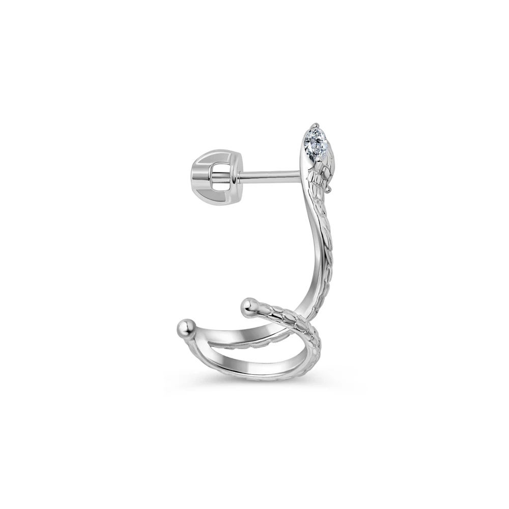 Серьга с фианитами из серебра 925 пробы 2