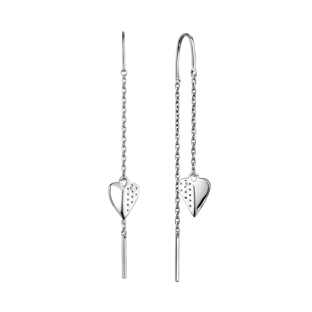 Серьги с фианитами из серебра 925 пробы 1