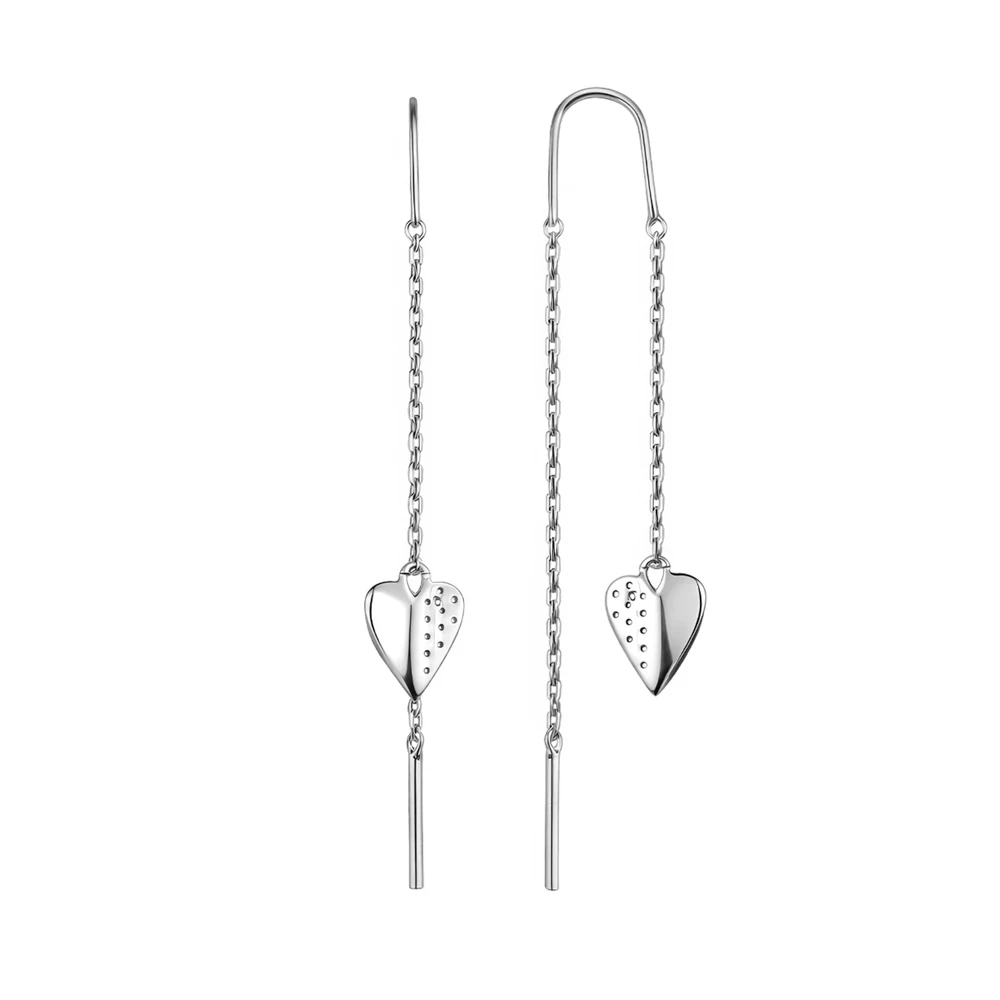 Серьги с фианитами из серебра 925 пробы 2