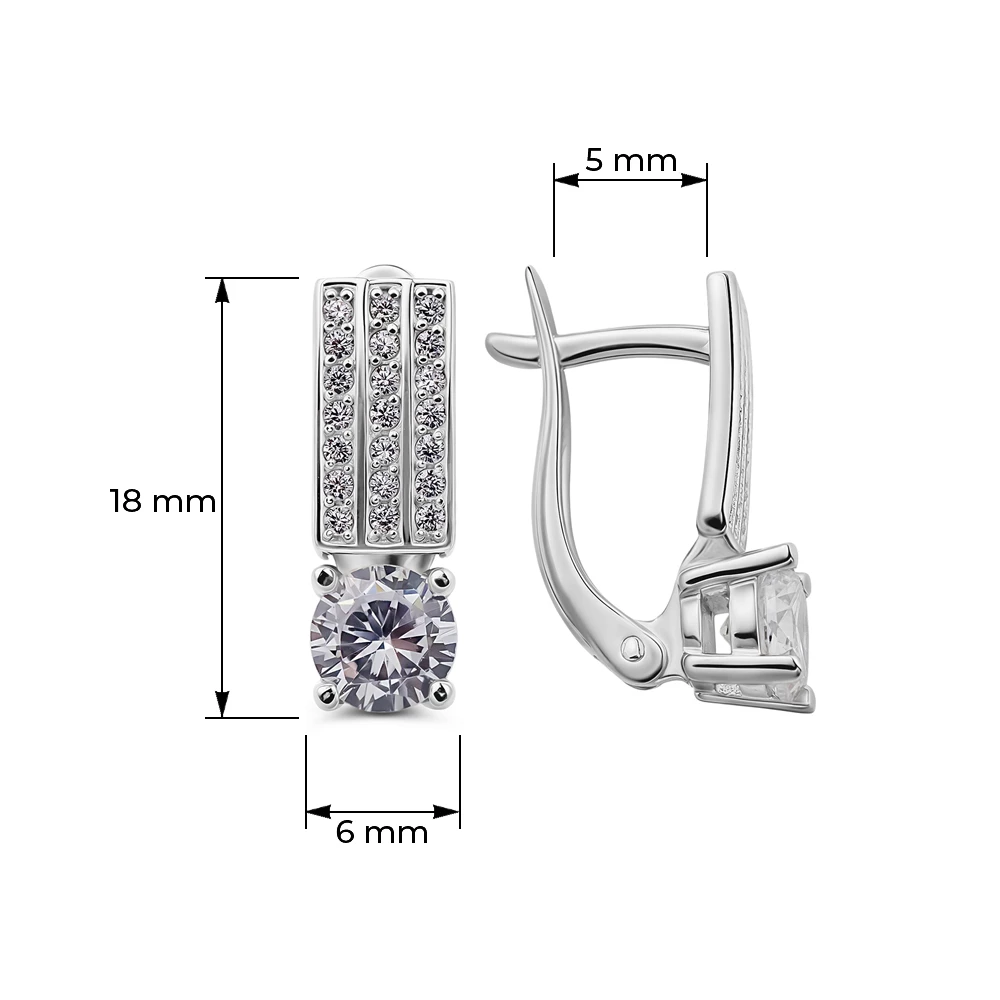 Серьги с фианитами из серебра 925 пробы 3