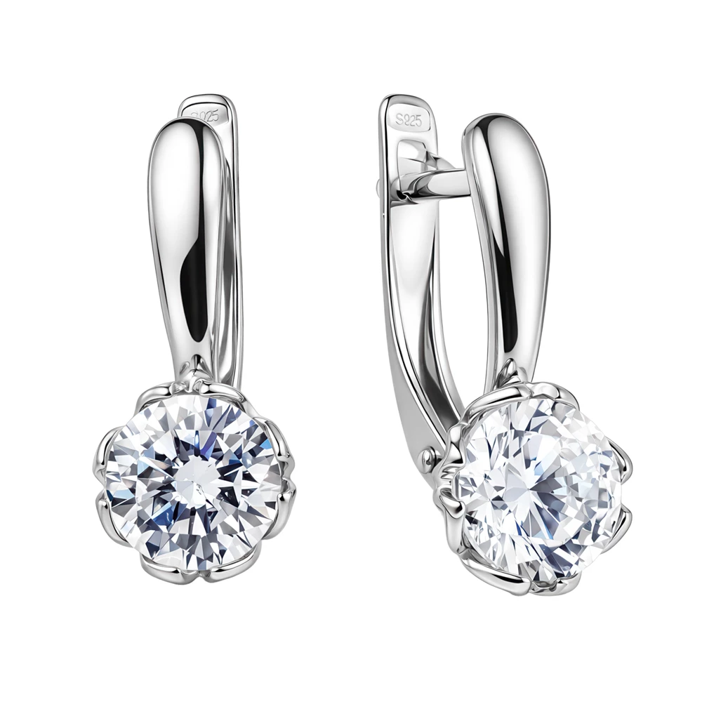 Серьги с фианитами из серебра 925 пробы 1
