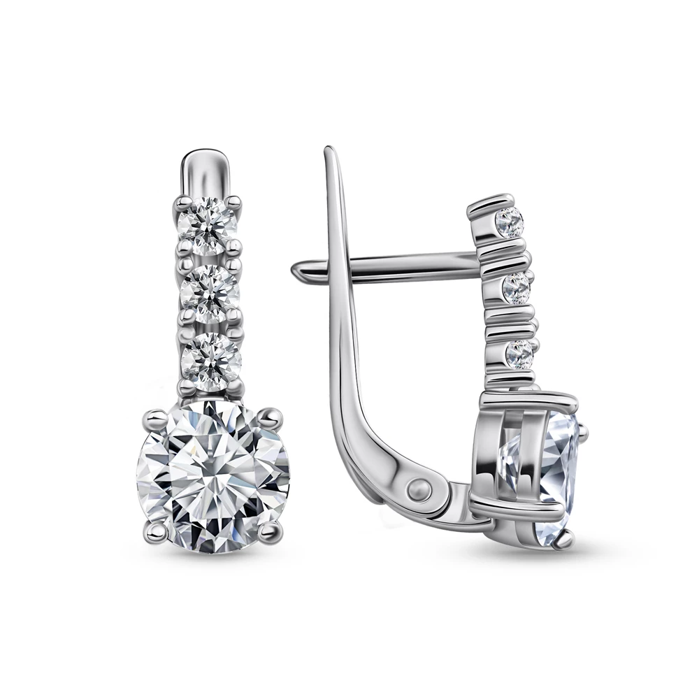 Серьги с фианитами из серебра 925 пробы 3