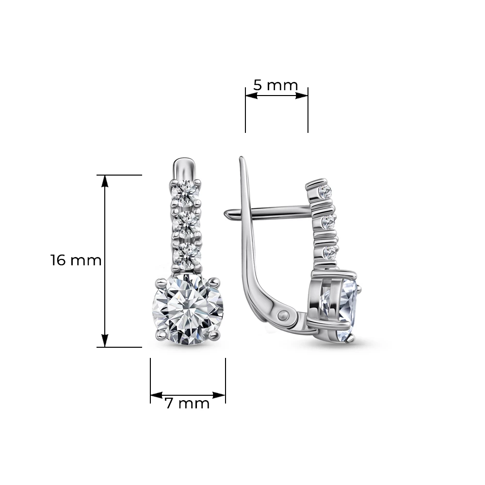 Серьги с фианитами из серебра 925 пробы 4