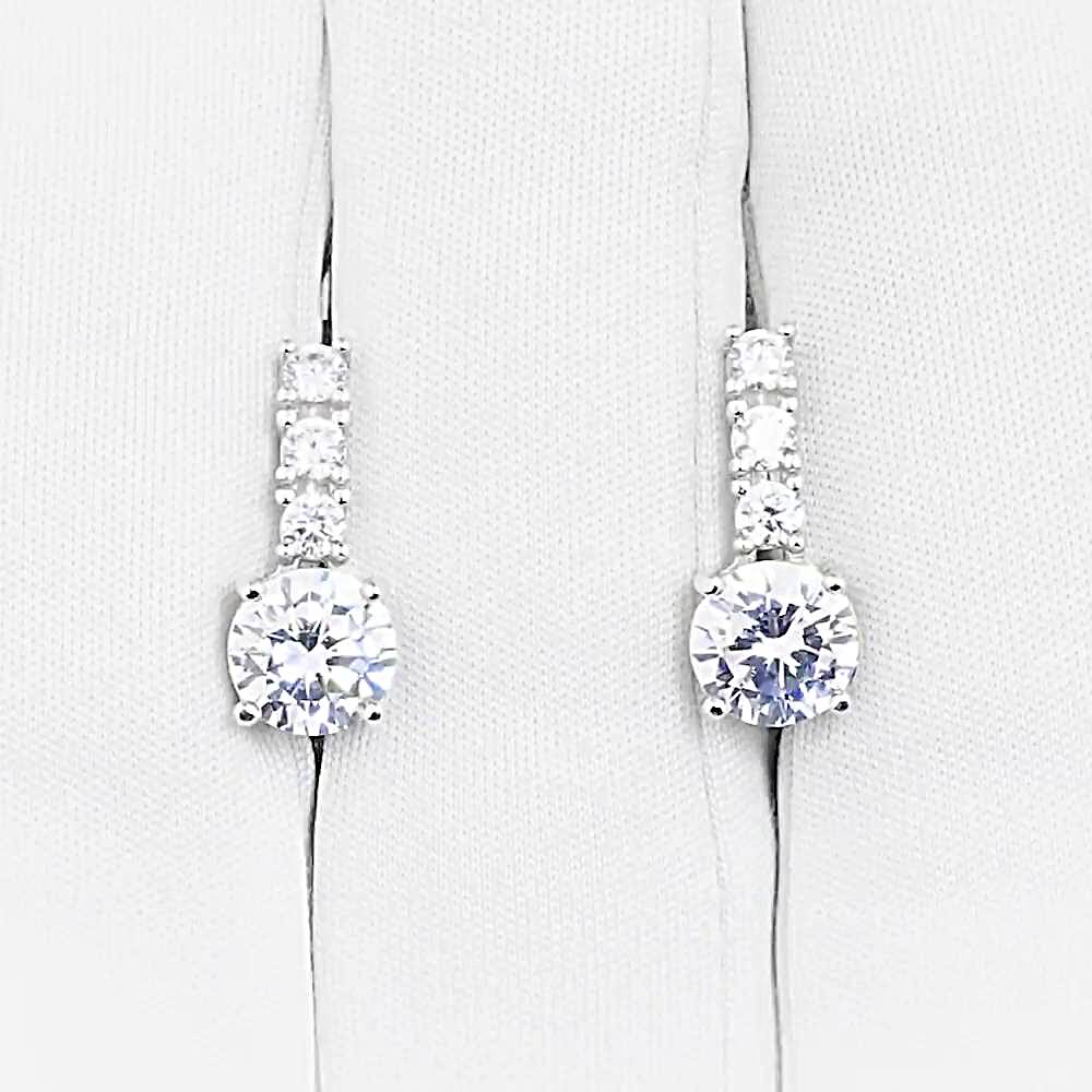 Серьги с фианитами из серебра 925 пробы 1