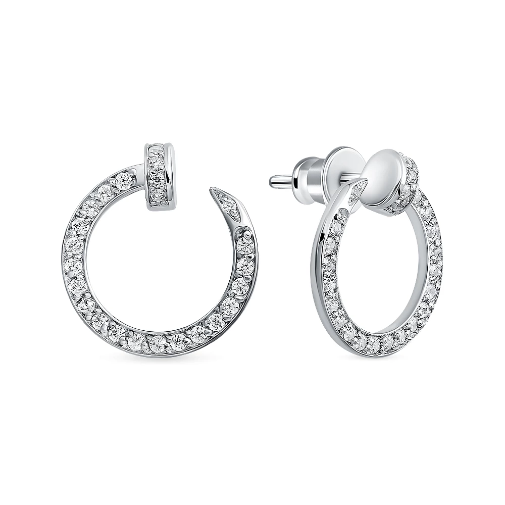 Серьги с фианитами из серебра 925 пробы 1