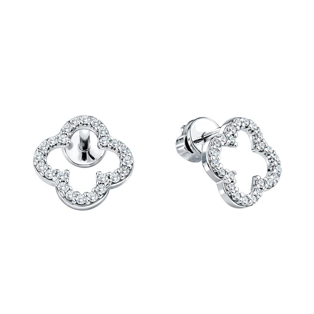 Серьги с фианитами из серебра 925 пробы