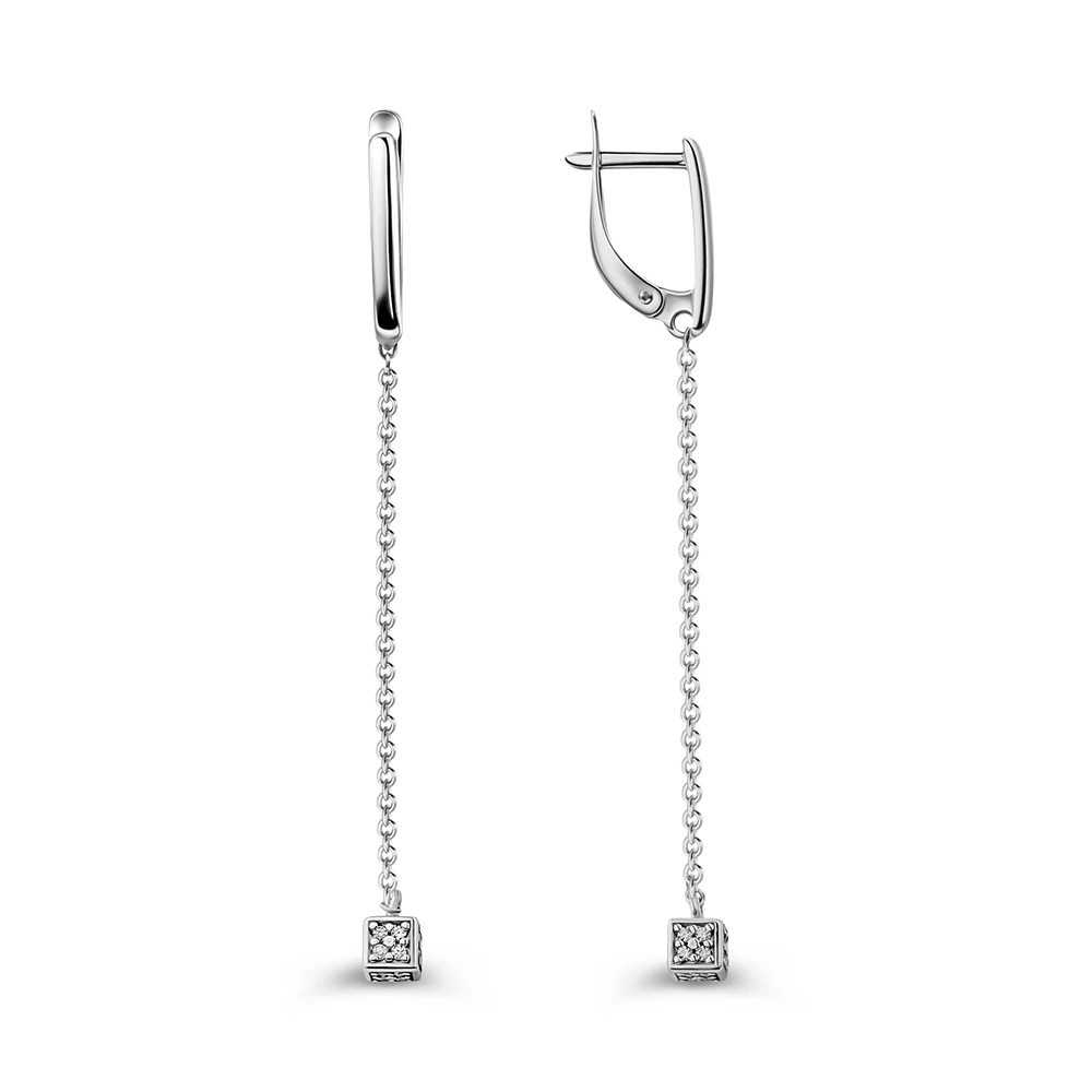 Серьги с фианитами из серебра 925 пробы 2