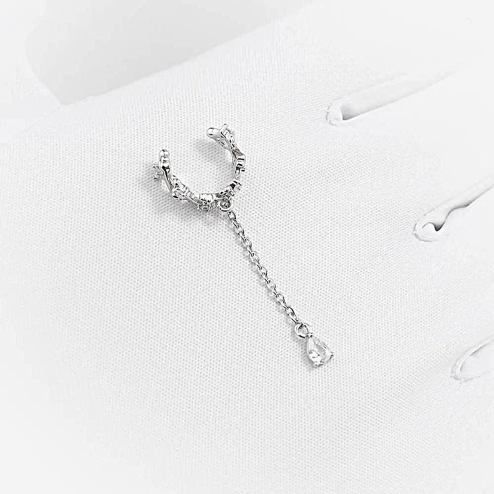 Серьга с фианитами из серебра 925 пробы 1