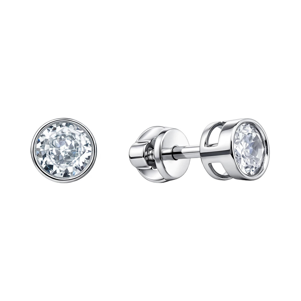 Серьги с фианитами из серебра 925 пробы 1