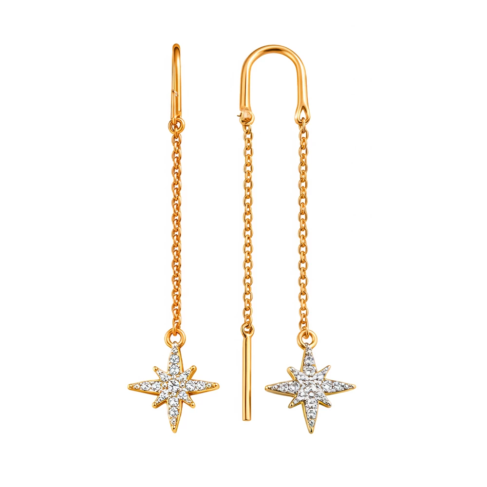 Серьги с фианитами из серебра 925 пробы 3