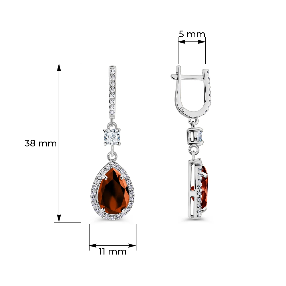 Серьги с фианитами из серебра 925 пробы 3