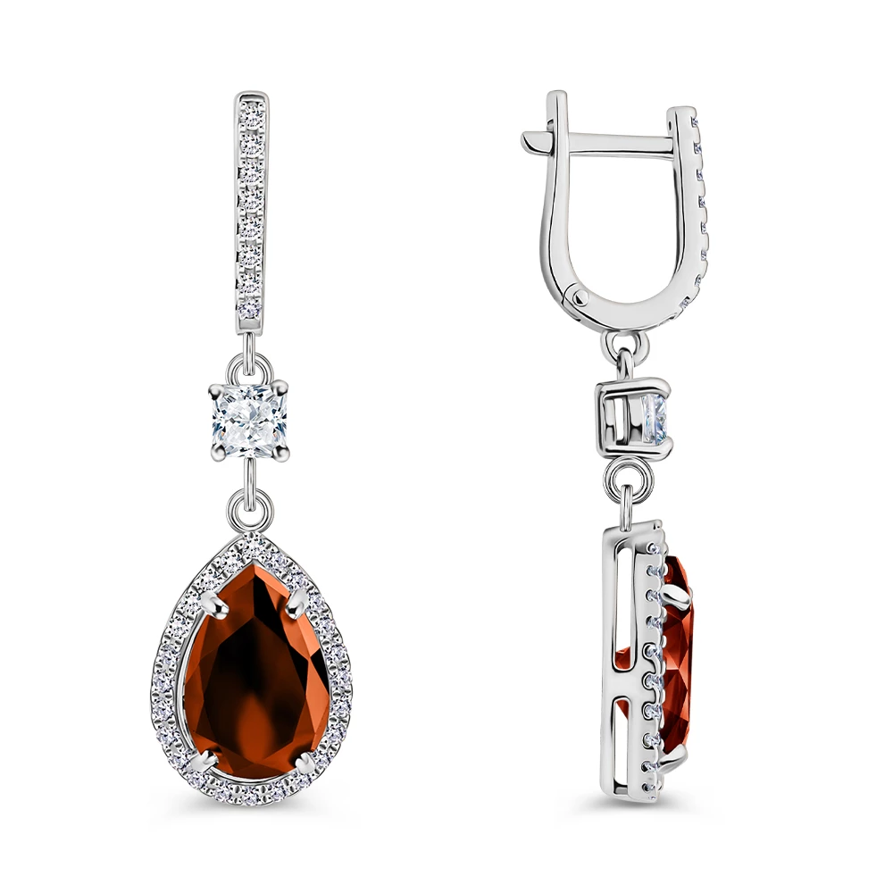 Серьги с фианитами из серебра 925 пробы 2