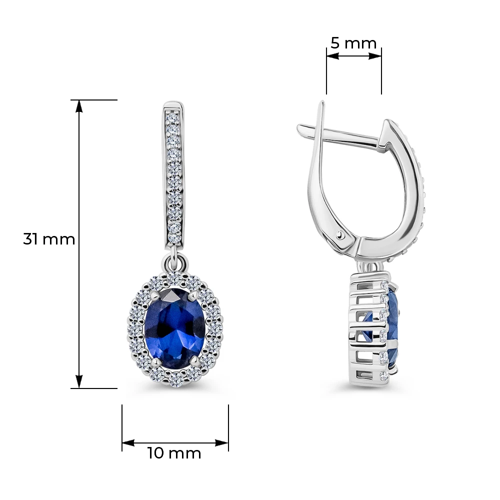 Серьги с фианитами из серебра 925 пробы 4