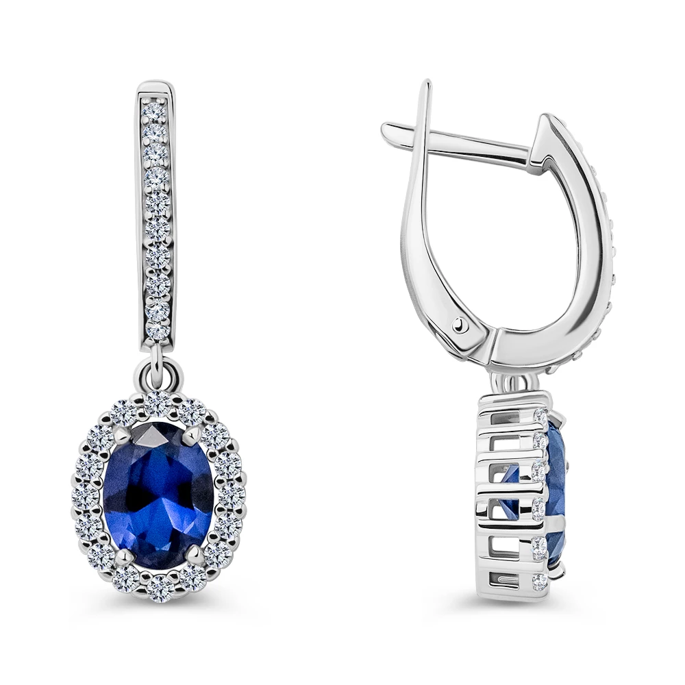 Серьги с фианитами из серебра 925 пробы 3