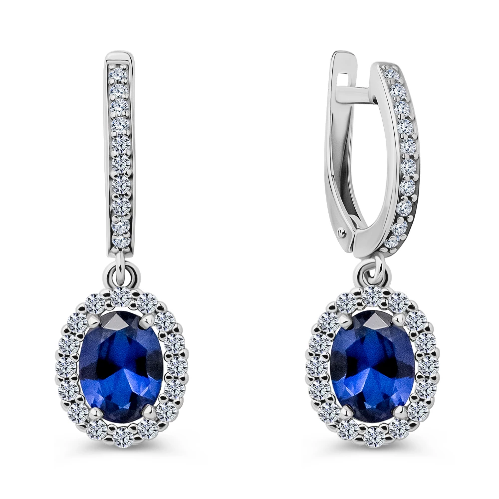 Серьги с фианитами из серебра 925 пробы 2