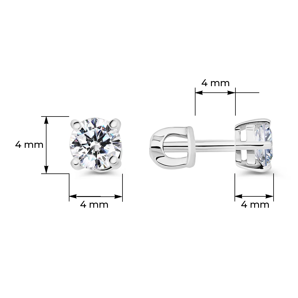 Серьги с фианитами из серебра 925 пробы 4