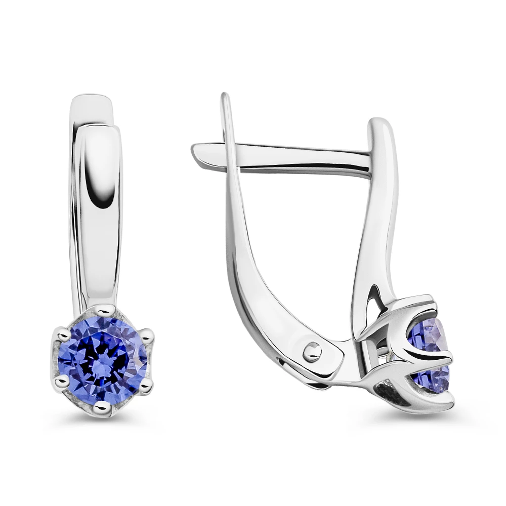 Серьги с фианитами из серебра 925 пробы 3