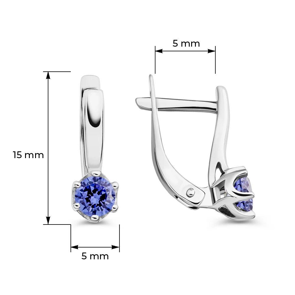 Серьги с фианитами из серебра 925 пробы 4