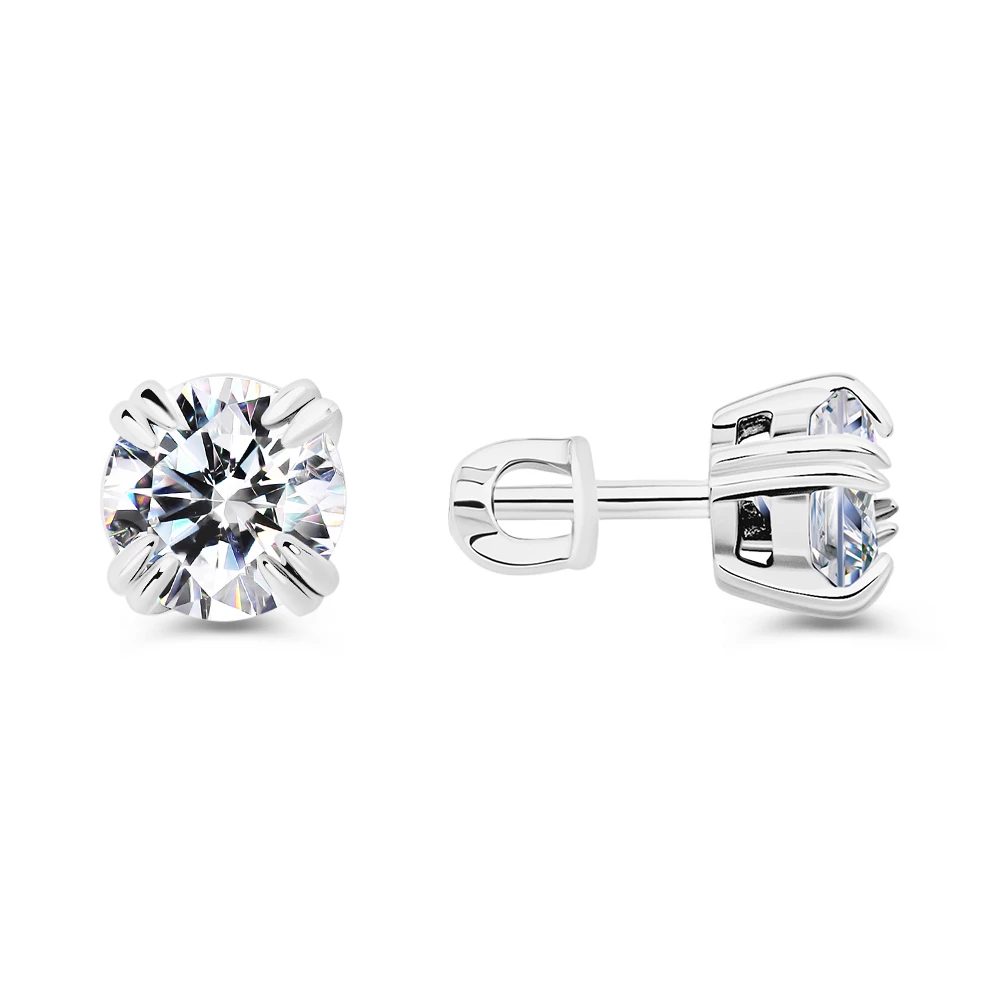 Серьги с фианитами из серебра 925 пробы 3